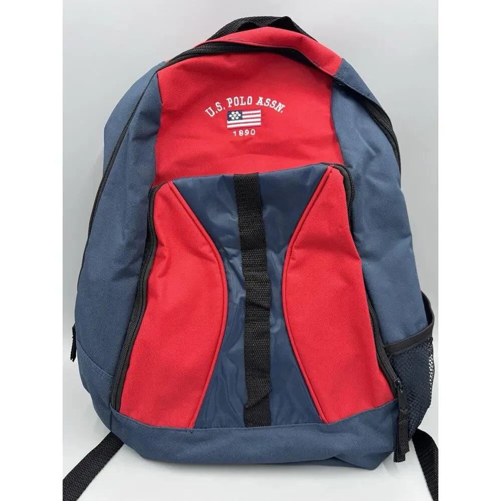 U.S. Polo Association Blue Red US Polo ASSN. Small Flag 1890 Backpack Book Bag